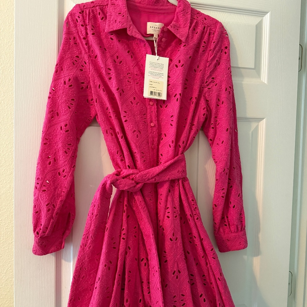NWT Sezane Rose Sol Dress Pink New With Tag perfect condition size 40/ US 8